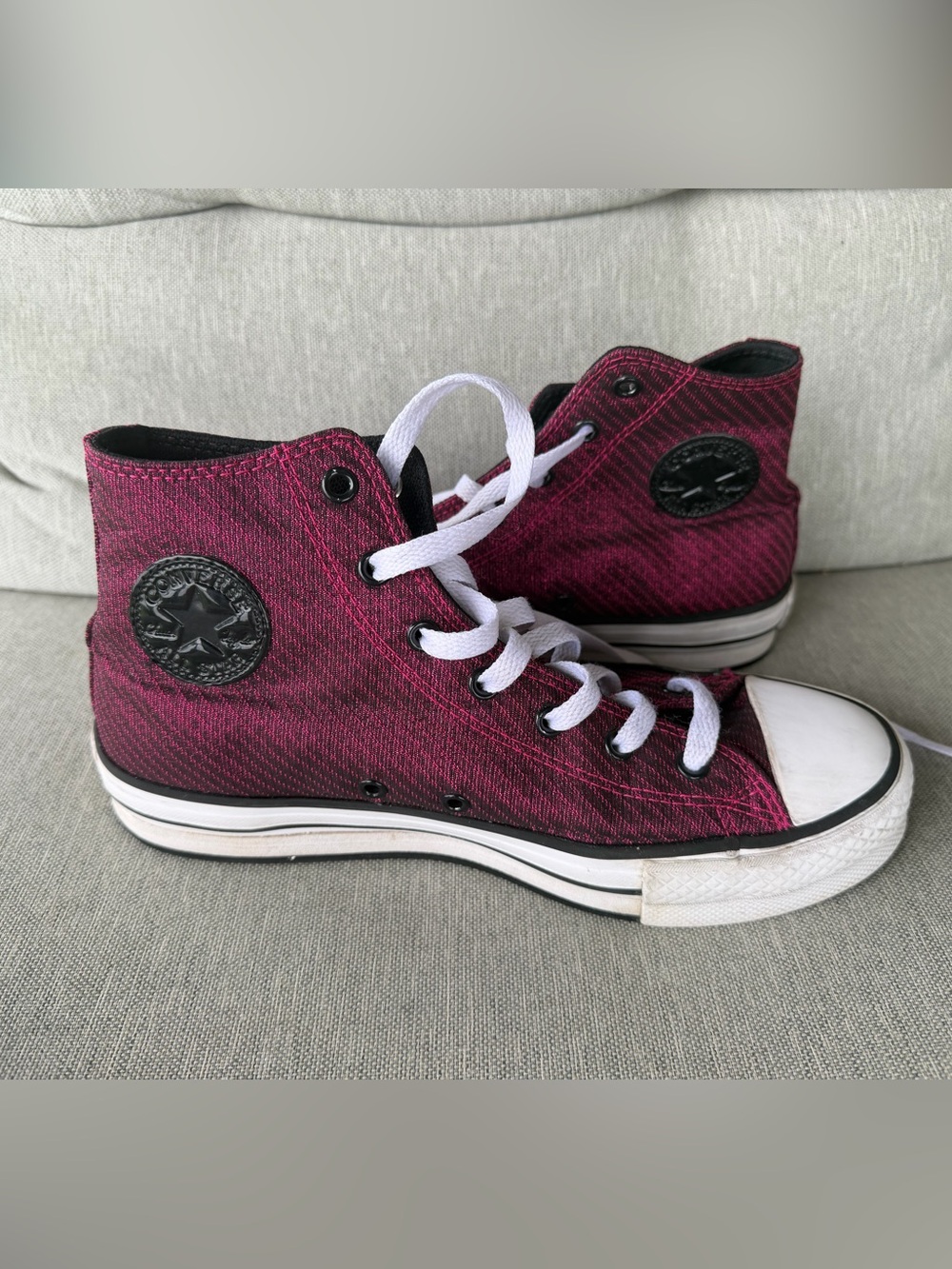 Converse All Star Sparkle Platform High Top Pink Magenta Shoes Kid 6 / Women 8